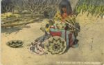 1915 circa Pima Indian Squaw Making Baskets postcard