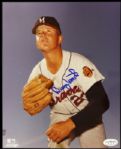 1962-65 Denny LeMaster Milwaukee Braves Signed 8 x 10 Color Photo (JSA)
