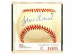 1994-99 Signed Hank Aaron Milwaukee Braves ONL Baseball w/Rare #5 Ins. (JSA)