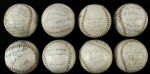 1951-54 Girls Baseball League Team Signed Softballs - Lot of 8 (MEARS LOA)