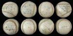 1951-54 Girls Baseball League Team Signed Softballs - Lot of 8 (MEARS LOA)