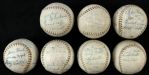 1951-54 Girls Baseball League Team Signed Softballs - Lot of 8 (MEARS LOA)