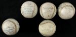 1951-54 Girls Baseball League Team Signed Softballs - Lot of 8 (MEARS LOA)