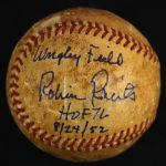 1952 (August 24) Robin Roberts Philadelphia Phillies Single Signed Wrigley Field Game Used Baseball (MEARS LOA/JSA)