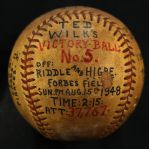 1948 (August 15) Ted Wilks St. Louis Cardinals ONL Frick Game Used Victory Baseball (MEARS LOA)
