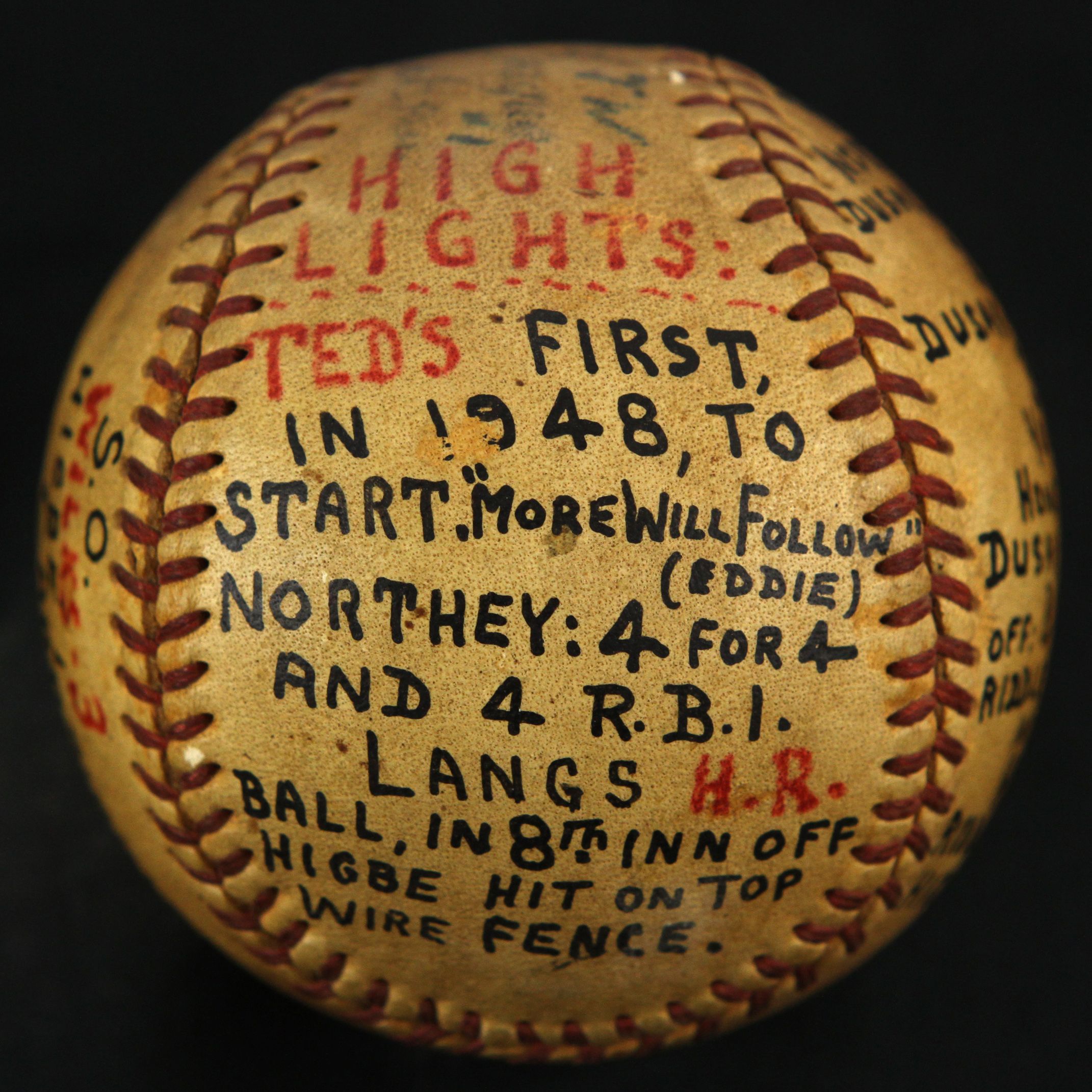 Lot Detail - 1948 (August 15) Ted Wilks St. Louis Cardinals ONL Frick Game Used Victory Baseball ...