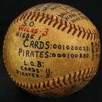 1948 (August 15) Ted Wilks St. Louis Cardinals ONL Frick Game Used Victory Baseball (MEARS LOA)