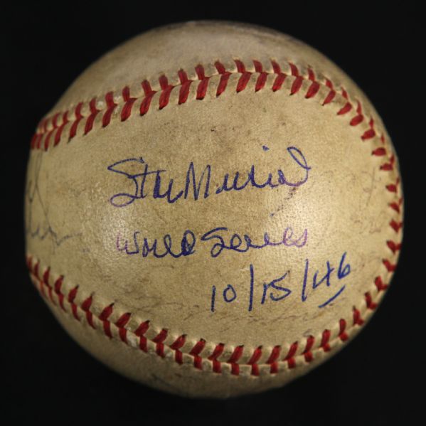 1946 (October 15) Stan Musial Happy Chandler & Umpires Signed ONL Frick World Series Game 7 Used Baseball (MEARS LOA/JSA) 