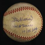 1946 (October 15) Stan Musial Happy Chandler & Umpires Signed ONL Frick World Series Game 7 Used Baseball (MEARS LOA/JSA) 