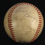 1946 (October 15) Stan Musial Happy Chandler & Umpires Signed ONL Frick World Series Game 7 Used Baseball (MEARS LOA/JSA) 