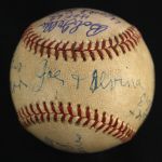 1948 (October 11) Bob Feller Cleveland Indians Single Signed ONL Frick World Series Game 6 Used Baseball (MEARS LOA/JSA) 