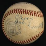 1948 (October 11) Bob Feller Cleveland Indians Single Signed ONL Frick World Series Game 6 Used Baseball (MEARS LOA/JSA) 
