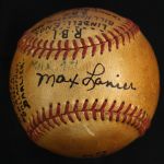 1950 (June 27) Max Lanier St. Louis Cardinals Single Signed & Inscribed Game Used Victory Baseball (MEARS LOA/JSA) 