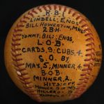 1950 (June 27) Max Lanier St. Louis Cardinals Single Signed & Inscribed Game Used Victory Baseball (MEARS LOA/JSA) 