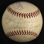 1956-57 Bill Mazeroski Augie Donatelli Signed ONL Giles Baseball (JSA)