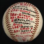 1965 (May 11) Bob Gibson St. Louis Cardinals Single Signed ONL Giles Game Used Victory Baseball (MEARS LOA/JSA)