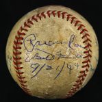 1944 (September 21) Preacher Roe Pittsburgh Pirates Single Signed ONL Frick Ebbets Field Game Used Baseball (MEARS LOA/JSA)  