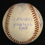 1970 (October 10) Brooks Robinson Jim Palmer Earl Weaver Boog Powell Baltimore Orioles Signed ONL Feeney World Series Game 1 Used Baseball (MEARS LOA/JSA)