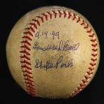 1949 (September 14) Bob Feller Cleveland Indians Single Signed OAL Harridge Game Used Baseball (MEARS LOA/JSA)