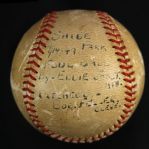 1949 (September 14) Bob Feller Cleveland Indians Single Signed OAL Harridge Game Used Baseball (MEARS LOA/JSA)