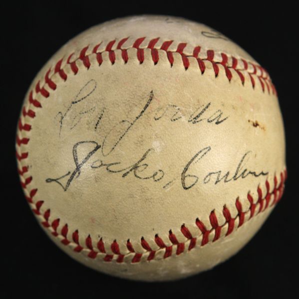 1945 Umpire Signed Wrigley Field World Series Game Used Baseball w/ Jocko Conlan & More (MEARS LOA/JSA)