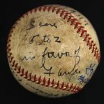 1947 (October 6) Yogi Berra New York Yankees Single Signed OAL Harridge World Series Game Used Baseball (MEARS LOA/JSA)