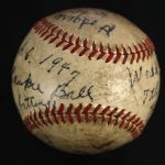 1947 (October 6) Yogi Berra New York Yankees Single Signed OAL Harridge World Series Game Used Baseball (MEARS LOA/JSA)