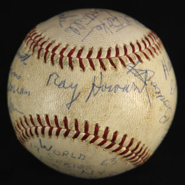 1963 New York Yankees Los Angeles Dodgers Yankee Stadium OAL Cronin World Series Game Used Baseball (MEARS LOA)