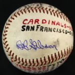 1965 (July 26) Bob Gibson St. Louis Cardinals Single Signed ONL Giles Game Used Victory Baseball (MEARS LOA/JSA)