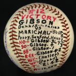 1965 (July 26) Bob Gibson St. Louis Cardinals Single Signed ONL Giles Game Used Victory Baseball (MEARS LOA/JSA)