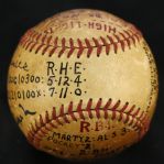 1949 (September 16) Warren Spahn Max Lanier Boston Braves St. Louis Cardinals Signed ONL Frick Game Used Victory Ball (MEARS LOA/JSA)