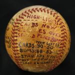 1949 (September 16) Warren Spahn Max Lanier Boston Braves St. Louis Cardinals Signed ONL Frick Game Used Victory Ball (MEARS LOA/JSA)