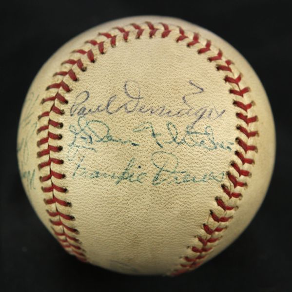 1946 Indianapolis Indians American Association Signed Game Used Baseball w/ 7 Signatures Including Sibby Sisti & More (MEARS LOA/JSA)