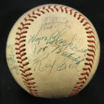 1946 Indianapolis Indians American Association Signed Game Used Baseball w/ 7 Signatures Including Sibby Sisti & More (MEARS LOA/JSA)