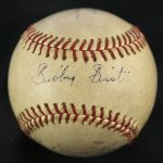1946 Indianapolis Indians American Association Signed Game Used Baseball w/ 7 Signatures Including Sibby Sisti & More (MEARS LOA/JSA)