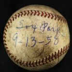 1958 (September 13) Chicago White Sox New York Yankees Comiskey Park OAL Harridge Game Used Baseball (MEARS LOA)