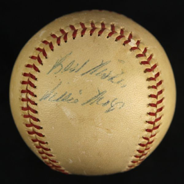 1963-69 Willie Mays San Francisco Giants Single Signed ONL Giles Game Used Baseball (MEARS LOA/JSA)