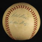 1963-69 Willie Mays San Francisco Giants Single Signed ONL Giles Game Used Baseball (MEARS LOA/JSA)