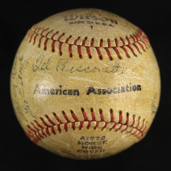 1950 Milwaukee Brewers American Association Team Signed Game Used Baseball w/ 24 Signatures Including Johnny Logan & More (MEARS LOA)