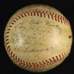 1950 Milwaukee Brewers American Association Team Signed Game Used Baseball w/ 24 Signatures Including Johnny Logan & More (MEARS LOA)