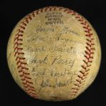 1950 Milwaukee Brewers American Association Team Signed Game Used Baseball w/ 24 Signatures Including Johnny Logan & More (MEARS LOA)