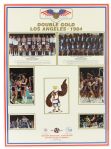 1984 USA Mens & Womens Olympic Basketball 22" x 30" Double Gold Poster w/ Michael Jordan, Bobby Knight, Cheryl Miller & More