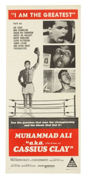 1970 Muhammad Ali A.K.A. Cassius Clay "I Am The Greatest" 13" x 30" Movie Poster 