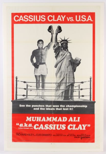 1970 Muhammad Ali A.K.A. Cassius Clay "Cassius Clay vs. USA" 27" x 41" Movie Poster 
