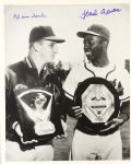 1957 Hank Aaron Warren Spahn Milwaukee Braves Signed 16" x 20" MVP/Cy Young Photo (JSA) 