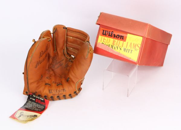 1950s Ted Williams Boston Red Sox Wilson Player Endorsed Store Model Left Handed Fielders Mitt w/ Box & Original Hang Tag