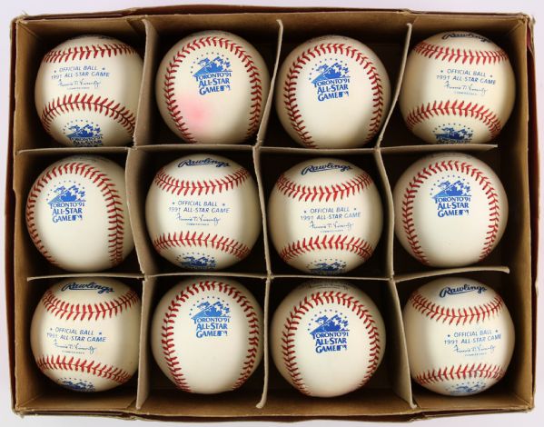 1991 All Star Game SkyDome Official Fay Vincent Unused Baseball Collection - Case of 12