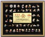 1992 Barcelona Summer Olympics Limited Edition 12" x 15" Framed Cobi Pin Set w/ 47 Pins 293/3,000