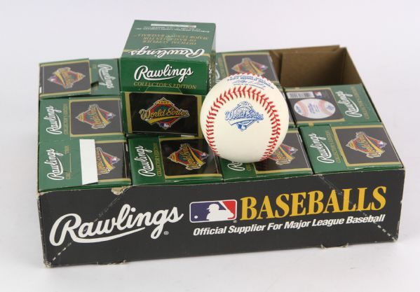 1997 Official World Series Bud Selig Unused Baseball Collection - Lot of 12 w/ Original Boxes