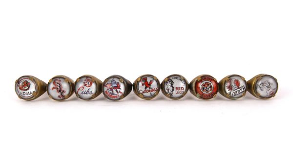 1950s Baseball Teams Ring Collection - Lot of 9 w/ Milwaukee Braves, Washington Nationals & More